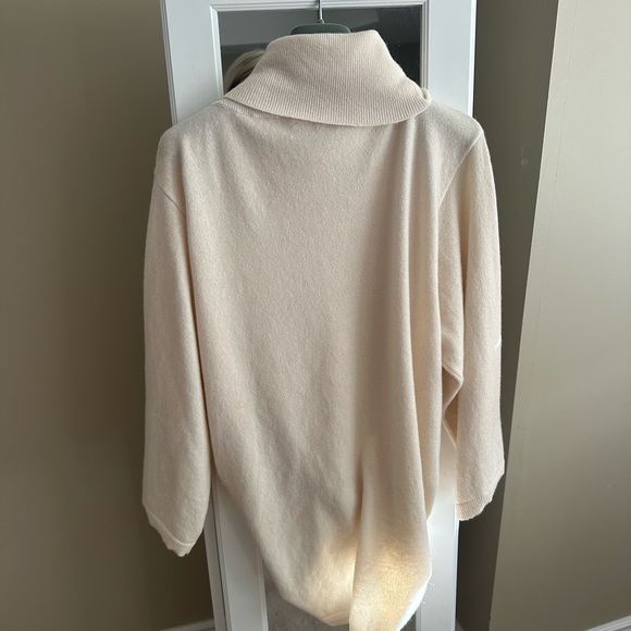 Rossi pure Italy 100% cashmere sweater poncho top ivory small - Picture 6 of 7